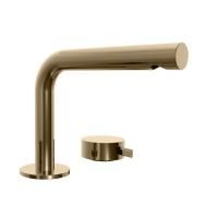 Fantini AF/21 Смеситель для раковины, 2 отв., без донного клапана, излив 155мм, цвет: Matt British Gold PVD