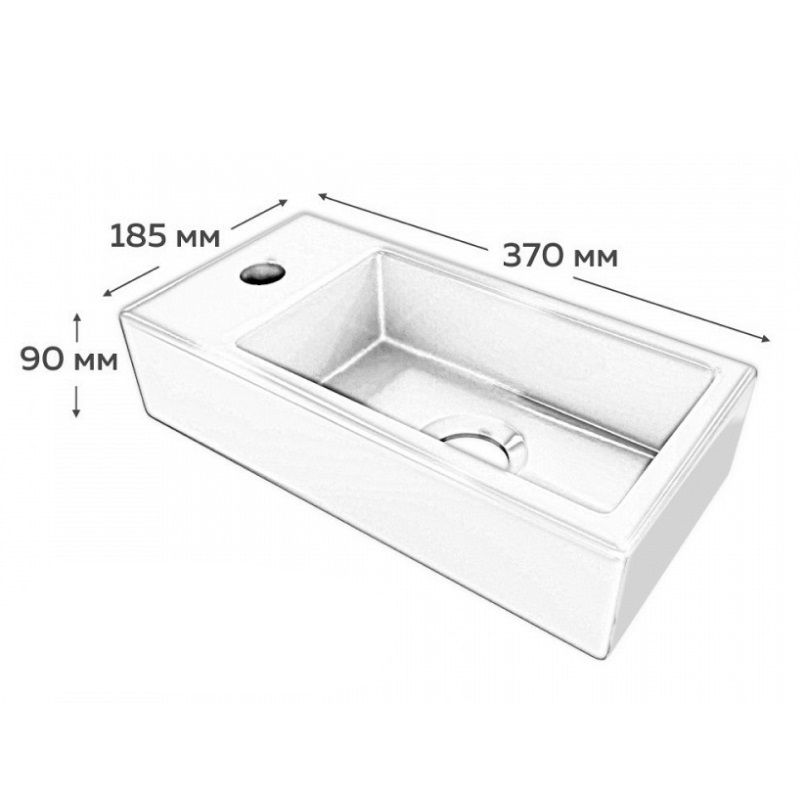 Раковина подвесная Maretti AR13PD37-844, белая, артикул AR13PD37-844