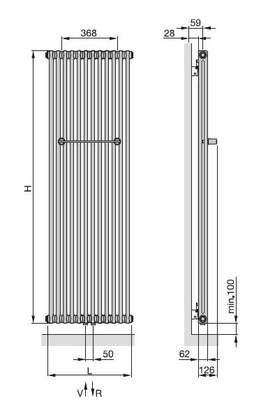 Zehnder Charleston Bar CPV 2180-12 2180-12 Белый Zehnder Charleston Bar CPV 2180-12 2180-12 Белый