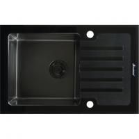 Мойка Seaman Eco Glass SMG-780B Gun (PVD), два отверстия (Ø35мм), комплектация с вентиль-автоматом Мойка Seaman Eco Glass SMG-780B Gun (PVD), два отверстия (Ø35мм), комплектация с вентиль-автоматом