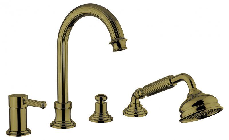 Смеситель на борт ванны с выдвижным душем и переключателем CEZARES OLIMP-BVDM