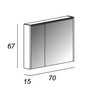 Зеркальный шкаф с двумя распашными дверьми с LED подсветкой дверей CEZARES 84218