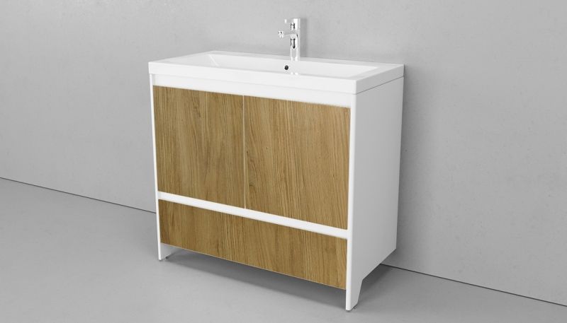 Тумба под раковину Velvex Klaufs 90.2D.1Y tnKLA.90.2D.1Y-617.216 Шатане Белая, артикул tnKLA.90.2D.1Y-617.216