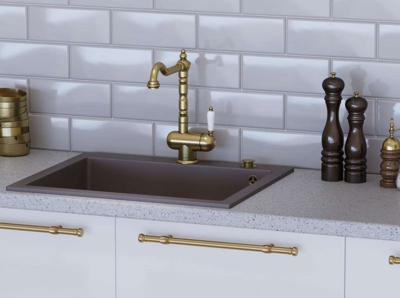 Мойка, OMOIKIRI, Bosen, ширина, мм-610, глубина, мм-500, высота, мм-210, тип установки-встраиваемый, отверстия для смесителя-3 промаркированных, с переливом, сифон и донный клапан в комплекте, автоматический донный клапан приобретается отдельно, материал-