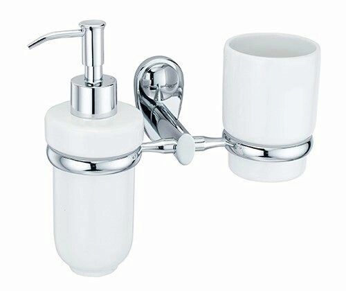 Аксесс Main K-9289C Держатель стакана и дозатора (блистер), КЕРАМИКА, хром, WasserKRAFT Аксесс Main K-9289C Держатель стакана и дозатора (блистер), КЕРАМИКА, хром, WasserKRAFT