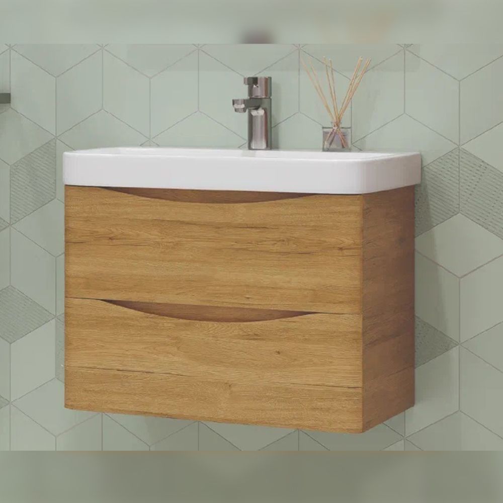 Тумба под раковину подвесная Velvex Clay tp.CLA.9595.70.2Y дуб верона, 70 см, артикул tp.CLA.9595.70.2Y дуб верона