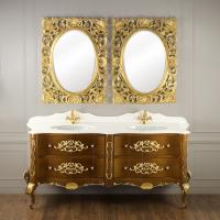 VIRGINIA Столешница двойная L184,5XH2/16XP55,5 см.1 отв.д/см-ля, фиг-ая планка, мрамор BIANCO CRISTALLINO