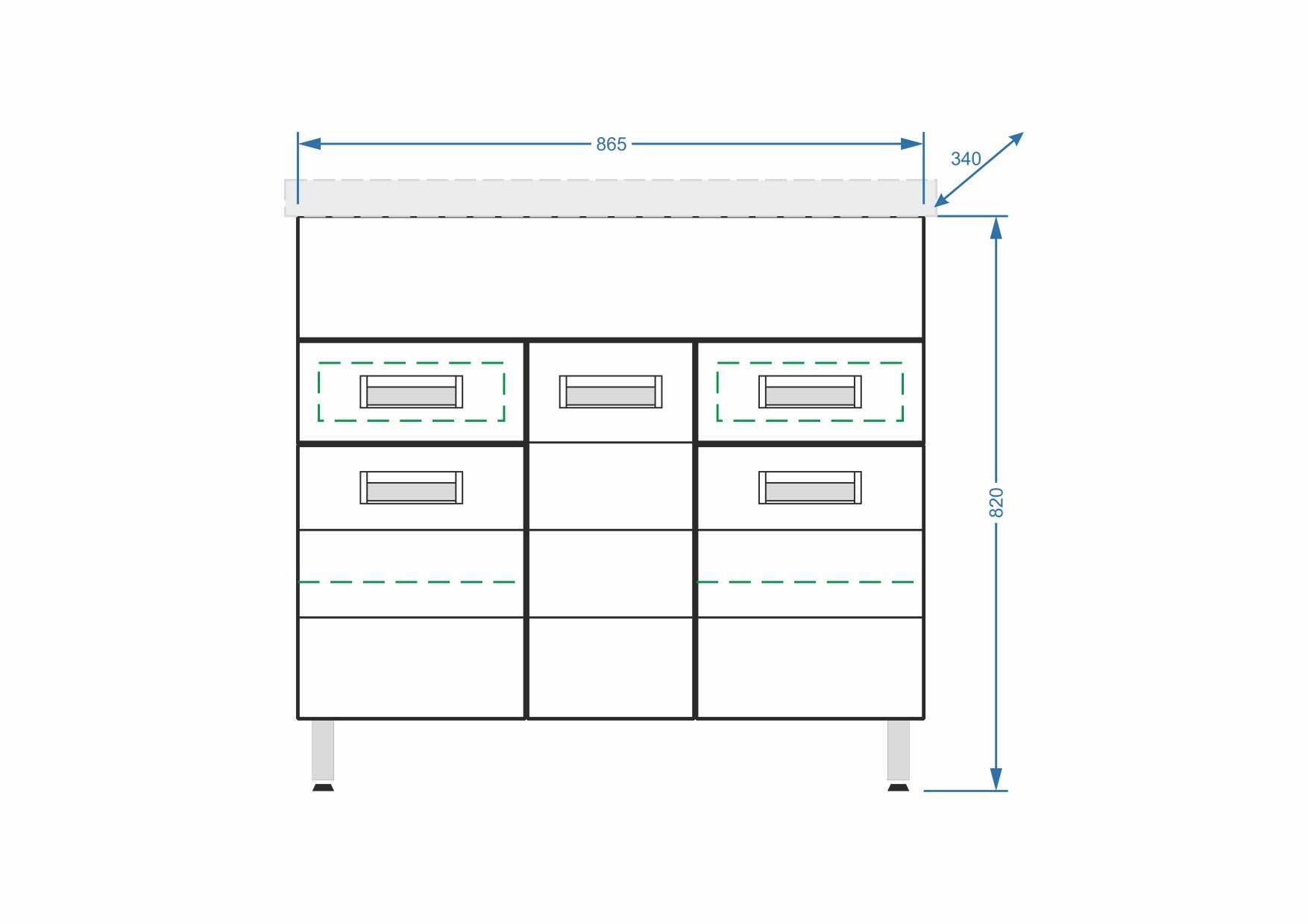Тумба "Фиора 90", 2 ящ., Эльбрус 90