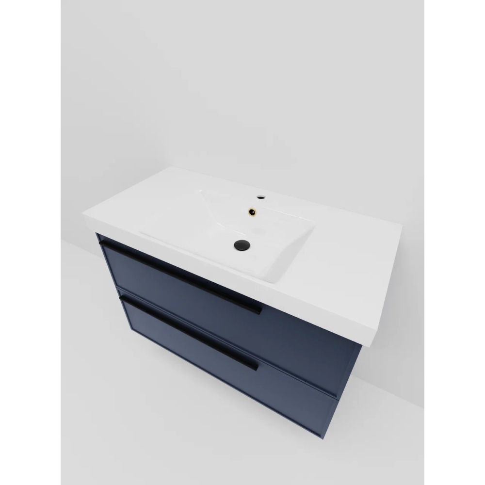 Тумба под раковину подвесная La Fenice Elba TWIN FNC-01-ELB-BG-100-2, синяя, артикул FNC-01-ELB-BG-100-2