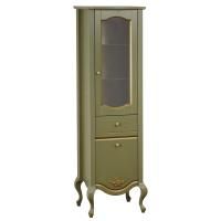 IMPERO Пенал-витрина L49xH161xP44 см. DX. 1 ящик 2 двери (верх-стекло, низ-глухой) , цвет: OLIVA