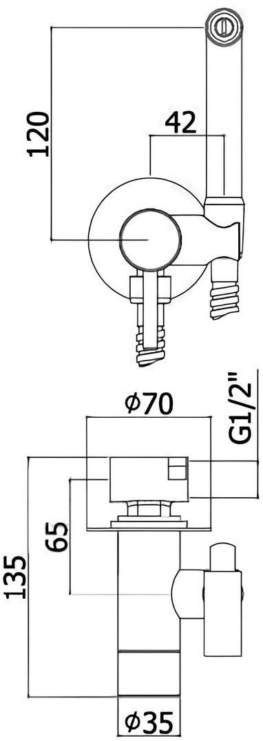 Смеситель с гигиеническим душем Paffoni Tweet Round ZDUP110NO (с внутренней частью)