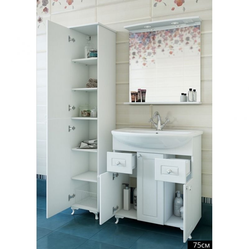 Тумба для раковины Sanflor Софи 75 С02643 Белая Тумба для раковины Sanflor Софи 75 С02643 Белая