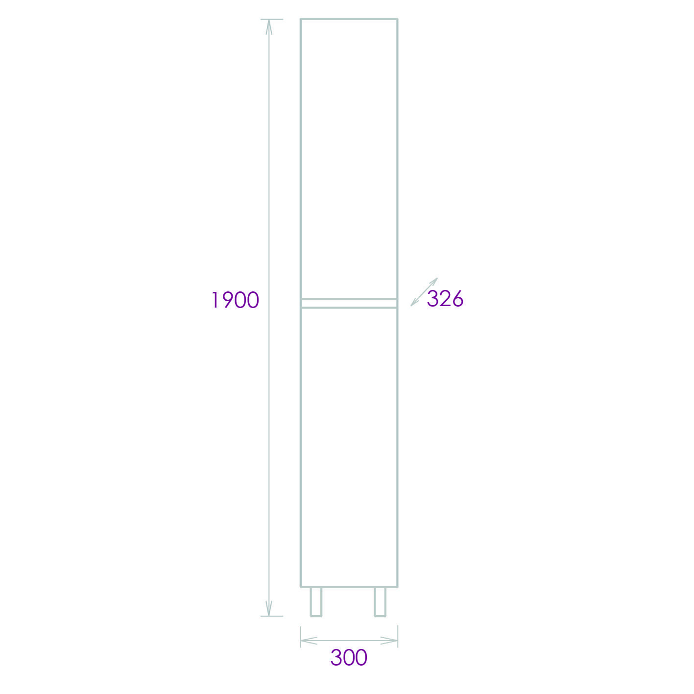 Пенал Onika Милтон 30 напольный, серый/дуб сонома, универсальный