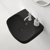 Kerasan Nolita Раковина подвесная/накладная 50х45 см, с 1 отв под смеситель, цвет черный матовый