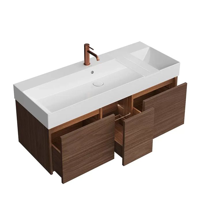 Тумба GRANDE подвесная 120, 3 ящика, структурированный орех, артикул GR.120.3\SNUT