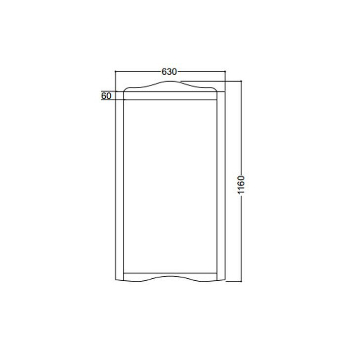 KERASAN Retro Зеркало в деревянной раме 63xh116см, цвет белый матовый