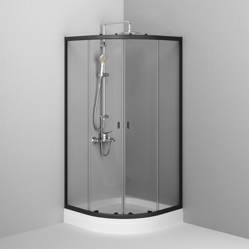 Душевой уголок AM.PM X-Joy Twin Slide 90x90 W88G-205-090BT без поддона профиль Черный стекло прозрачное, артикул W88G-205-090BT