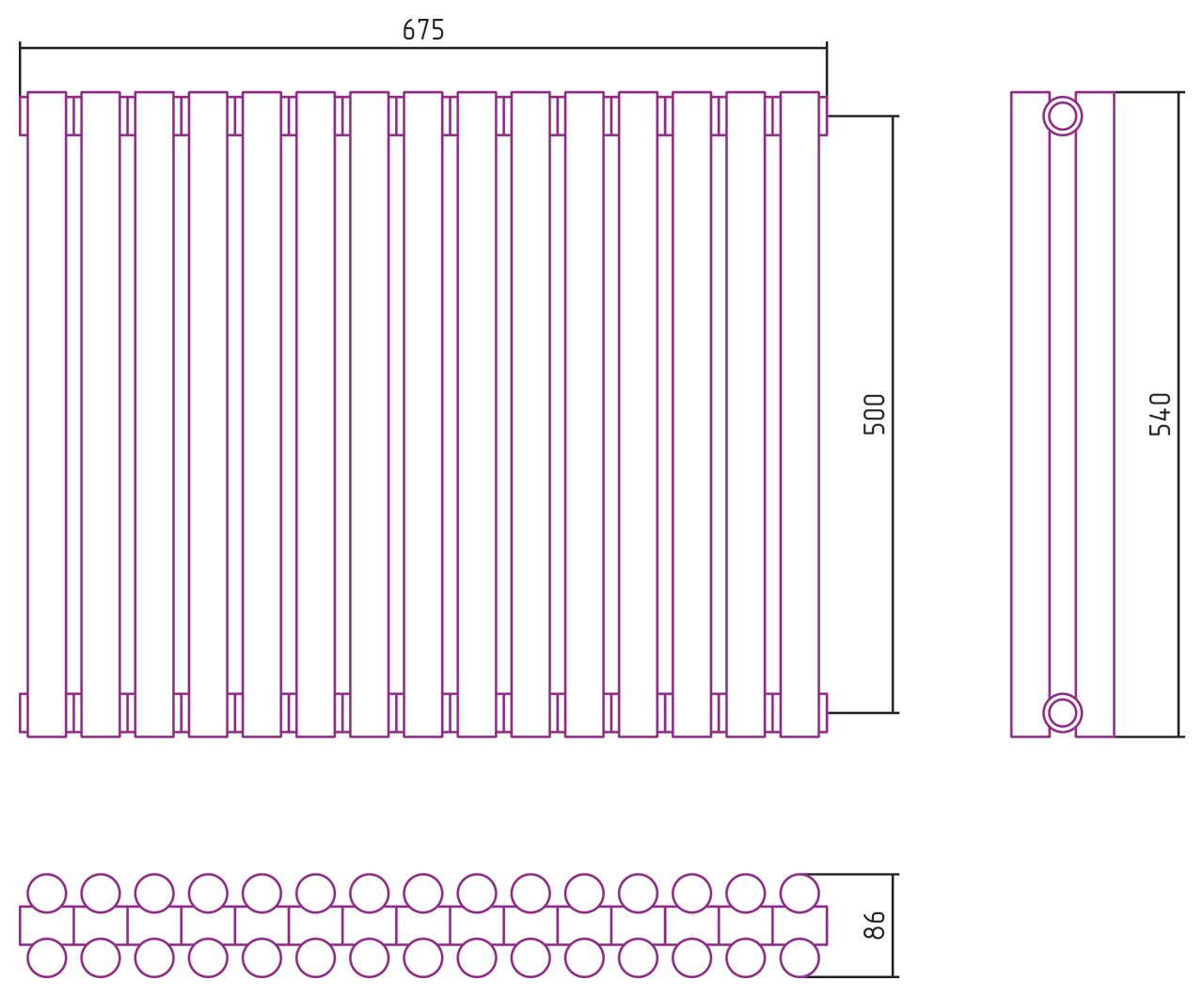 Отопительный радиатор ЭСТЕТ-11 н/ж 500х675 / 15 сек (БЕЛЫЙ) Отопительный радиатор ЭСТЕТ-11 н/ж 500х675 / 15 сек (БЕЛЫЙ)
