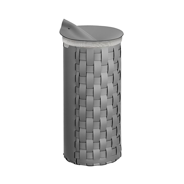ADJ Круглая корзина для белья, D33x68 см., цвет: серый/черный