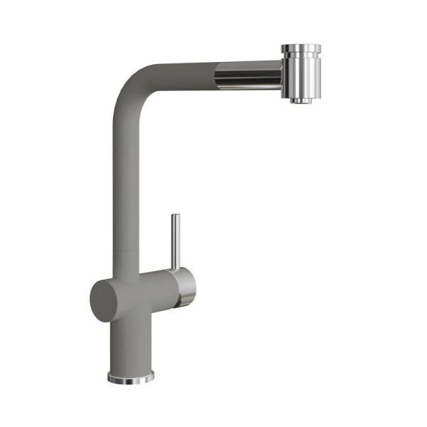 Смеситель для кухни с выдвижным изливом Florentina ПАЛЕРМО 317.08H.1223.307, серый шёлк