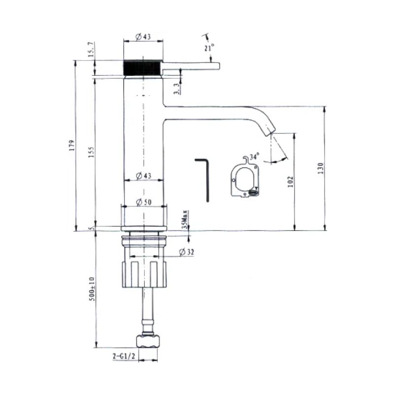 Смеситель на раковину SMARTFLOW SMF0102-A01GD, темный графит