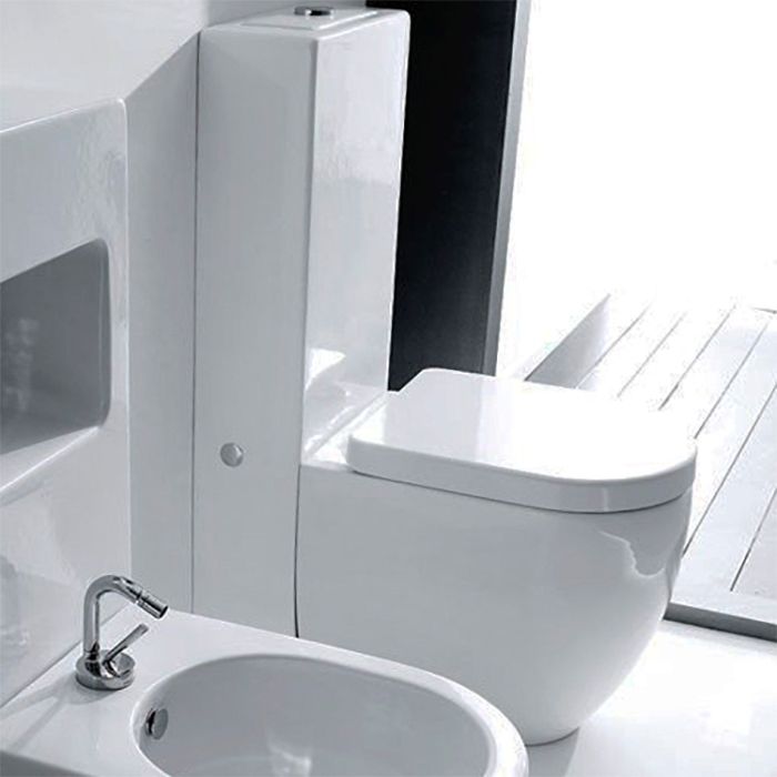 KERASAN бачок напольный UNICA, белый, с механизмом слива GEBERITхром