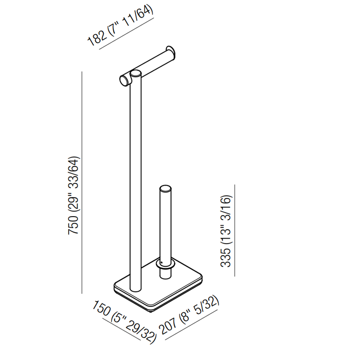Agape Dot line Напольная стойка с держателем т/б и запасным держателем т/б, цвет: натуральный дуб/черный мрамор Marquinia, артикул ADTL0461RTN