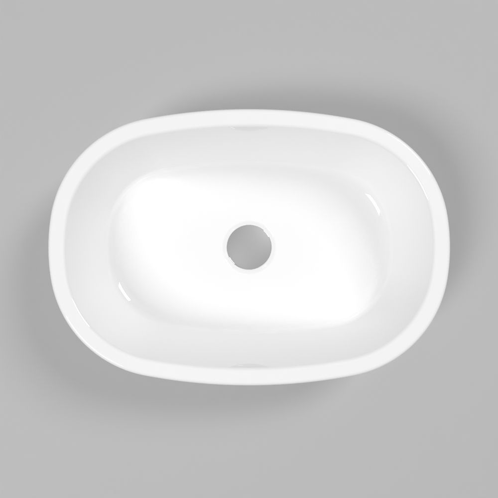 Умывальник WHITECROSS Obsidian A 50x35 (белый глянец) иск. камень