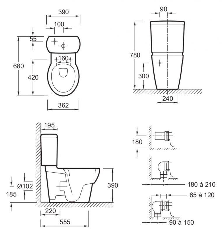 Унитаз с бачком напольный Jacob Delafon Ove 19974W-00+E1558-00 (с сиденьем, микролифт)