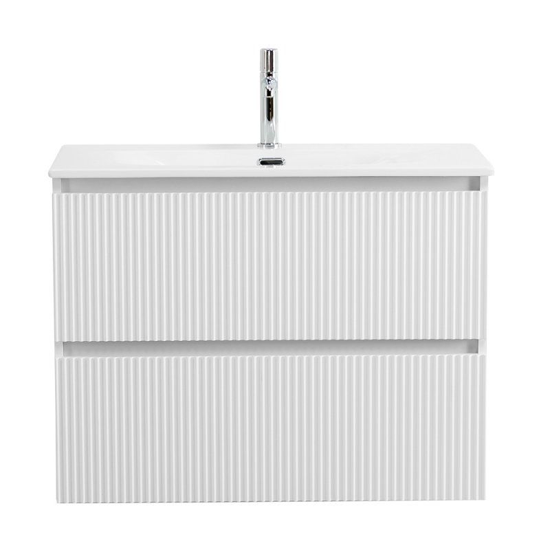 UNO-MINI База под раковину подвесная с фрезерованными ручками по всей длине фасада с двумя выкатн. ящ.,Голубой Мат.,700x395x608,UNO-MINI-700-2C-SO-AO, артикул UNO-MINI-700-2C-SO-AO