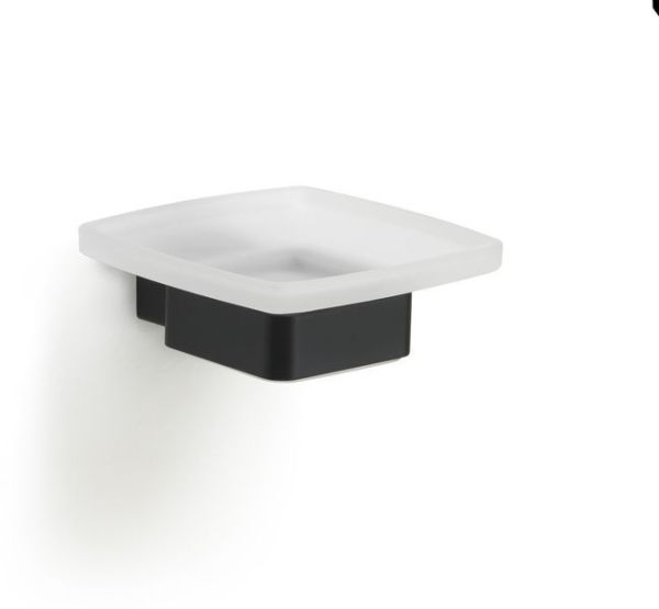 Gedy Lounge, настенная стеклянная мыльница, цвет черный матовый