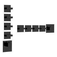 Gessi Rettangolo Встраиваемый термостат, подключение на 3/4”, с 4мя независимыми выходами(внешние части), цвет: черный