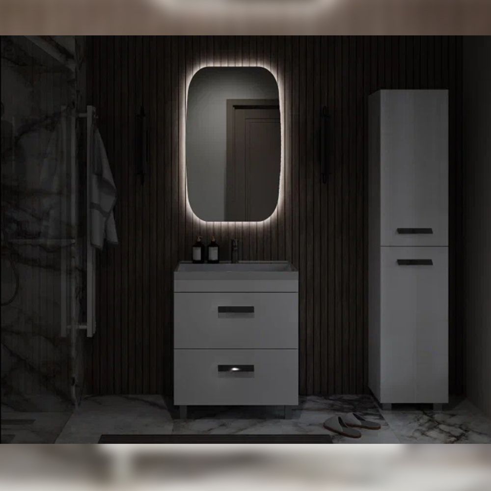 Тумба под раковину напольная Velvex Orlando tn.ORL.CLA.70.2Y белый матовый, 70 см, артикул tn.ORL.CLA.70.2Y белый матовый