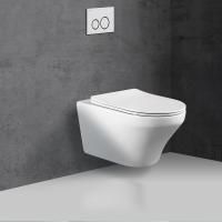 подвесные унитазы Vincea Унитаз подвесной Edge-M VT1-37 безободковый, цвет белый, ультратонкое soft-close сиденье,