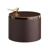 ADJ Шкатулка Bird диаметр 15хH10см, цвет шоколад/золото