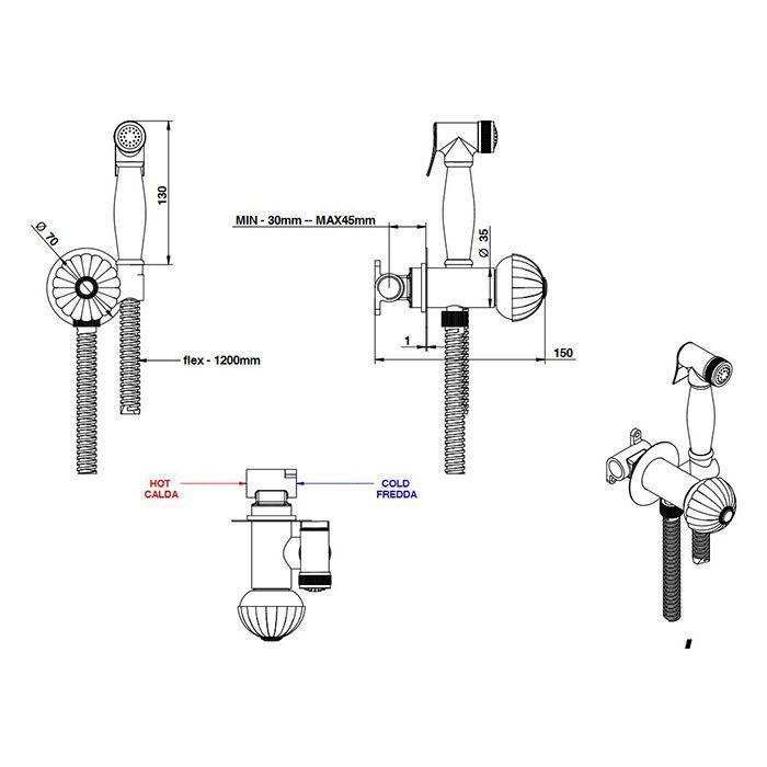 BONGIO Внутренняя часть прогрессивного смесителя, артикул 0949000CP