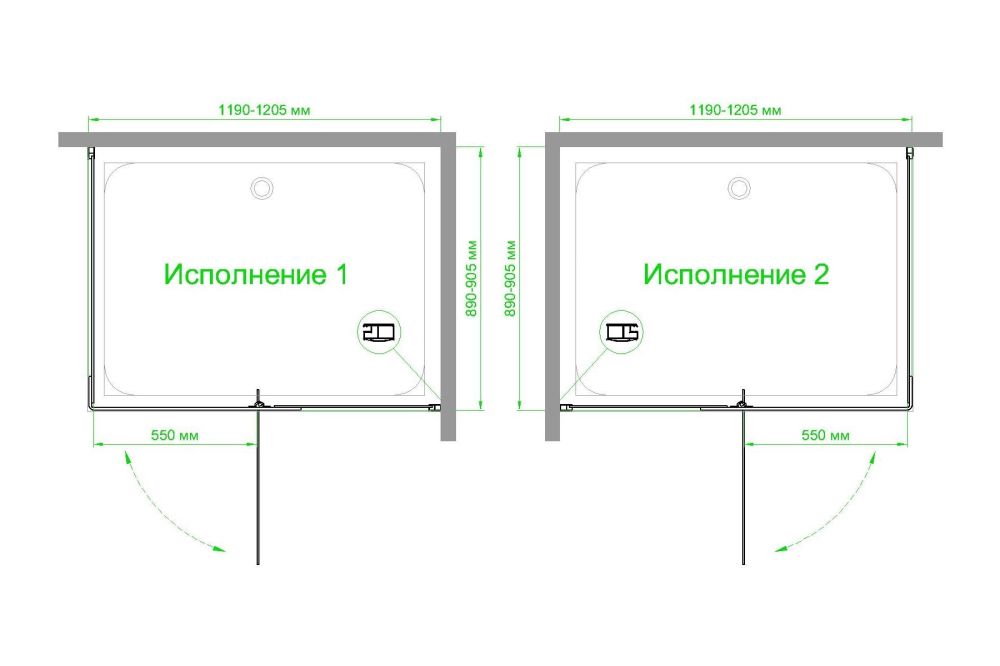 Душевой угол Royal Bath  RB  HPV-C-BL 120х90х213 (матовое), артикул RB9120HPV-C-BL