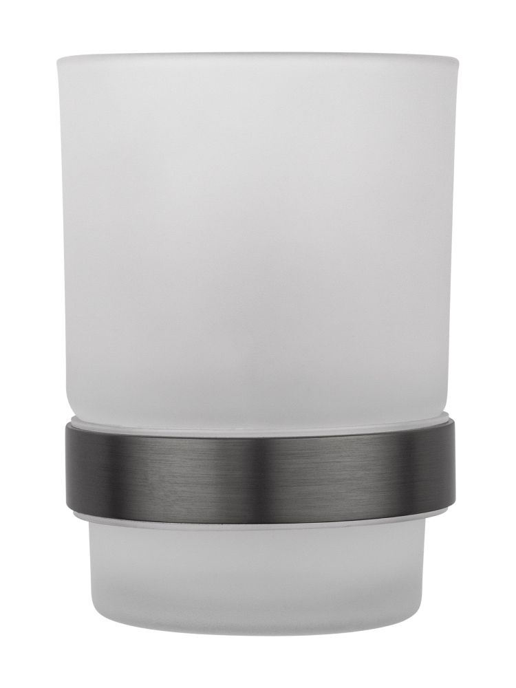 Стакан для зубных щеток с держателем WONZON & WOGHAND GRAFFITY, Темный графит (WW-9321-BGM), артикул WW-9321-BGM