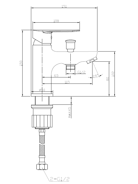 Смеситель Asti для ванны, встраиваемый на 1 отверстие, артикул: AT 53, артикул AT 53
