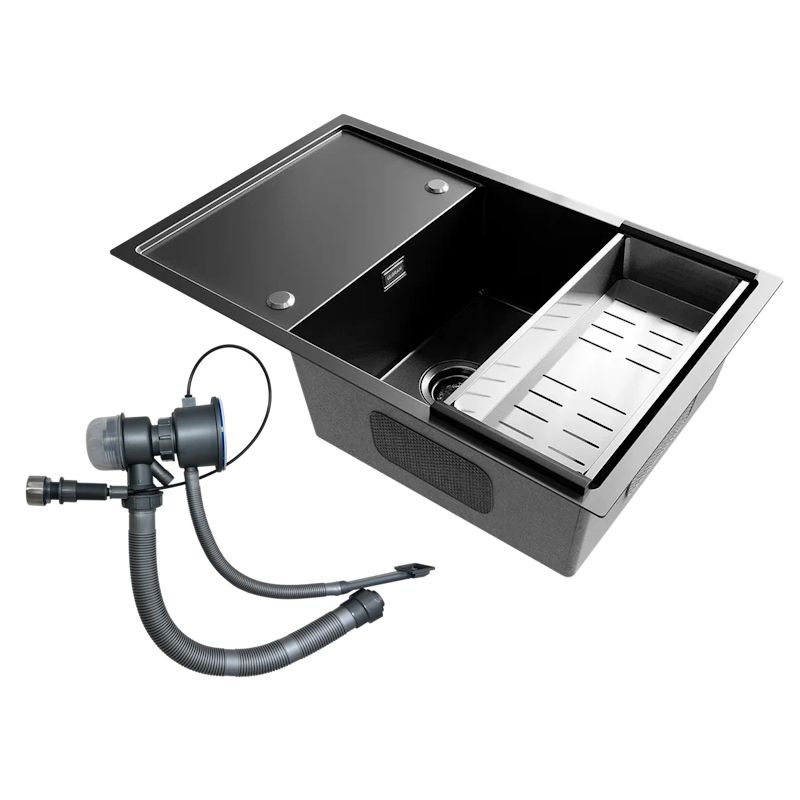 Кухонная мойка Ulgran Steel 780x500, черная брашированная сталь, артикул US 780-002