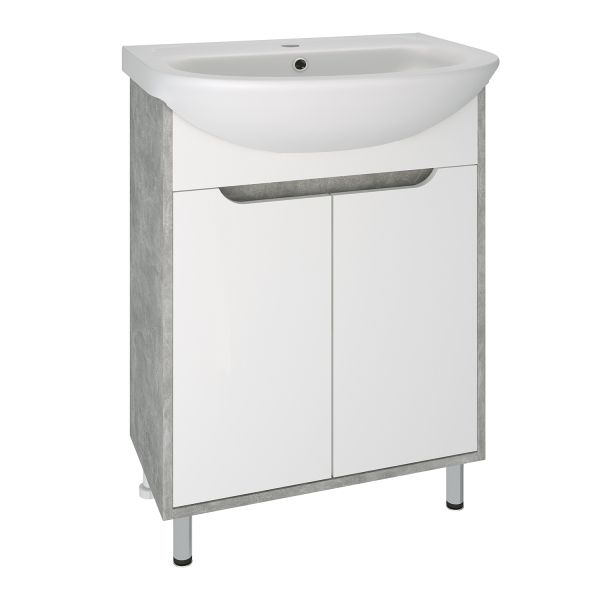 Тумба Runo Эко 60 серый бетон под умывальник 00000000154 (Уют 60) (00-00001327)