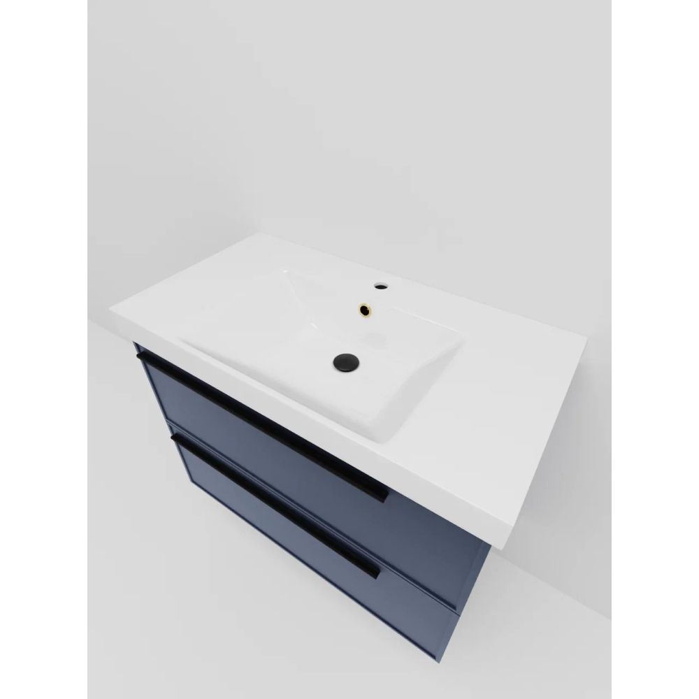 Тумба под раковину подвесная La Fenice Elba TWIN FNC-01-ELB-BG-90-2, синяя, артикул FNC-01-ELB-BG-90-2