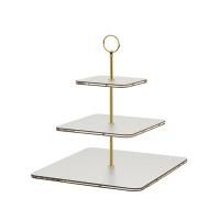 ADJ Сервировочная стойка, 30x30xH35 см.,ручка Круглая, цвет: устричный, фурнитура золото