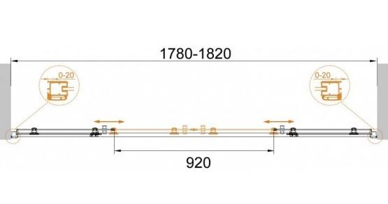 Душевая дверь в нишу Cezares ANIMA-W-BF-2-180-C-Cr профиль Хром стекло прозрачное