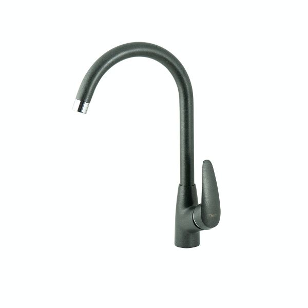 Смеситель для кухни Lemark LINARA с высоким поворотным изливом, цвет: антрацит (LM0405PAN)