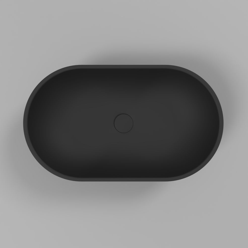 Умывальник WHITECROSS Amber 60x35 (черный мат) иск. камень