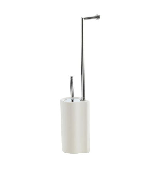 Stil Haus Medea, стойка: бумагодержатель + ерш керам., цвет черный мат. - белая керамика