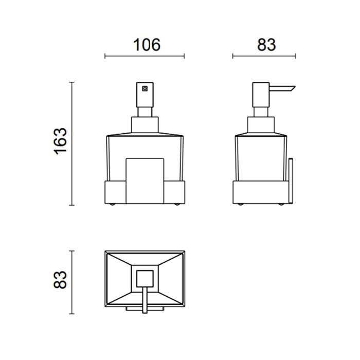 OASIS SQUARE Дозатор для жидкого мыла, настенный, цвет золото
