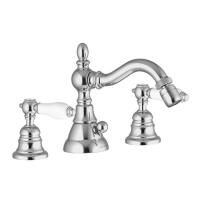 Fima Carlo Frattini Herend Cмеситель для биде, на 3 отв., с донным клапанном, черные ручки, цвет: хром Fima Carlo Frattini Herend Cмеситель для биде, на 3 отв., с донным клапанном, черные ручки, цвет: хром