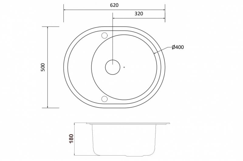 Кухонная мойка ZorG Granit GR 620 BLACK BRONZE Черный / Бронза